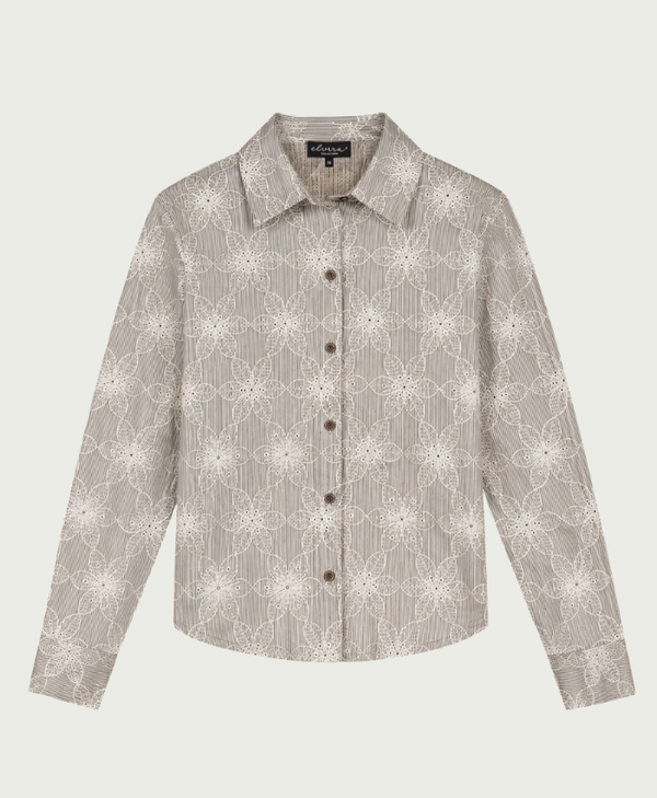 Elvira Blouse Fallon - Striped Coffee