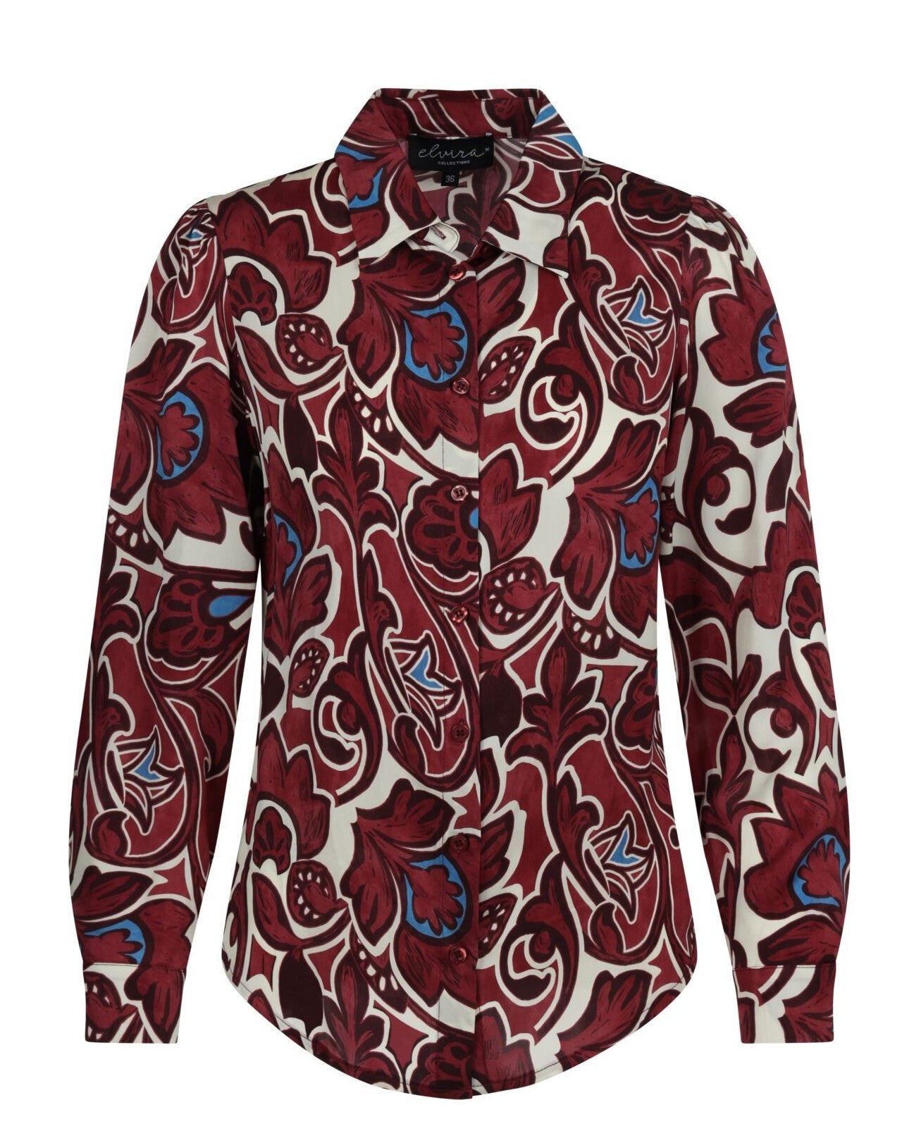 Elvira Blouse June - Burgundy Flower