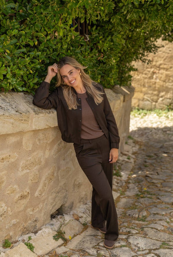 Elvira Bomber Riley - Dark Coffee Zigzag