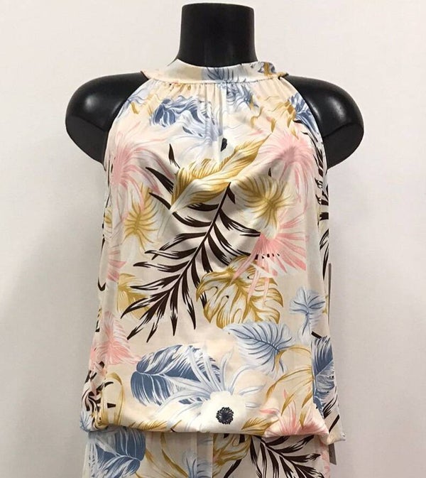 Haltertop - Sandy Leaves