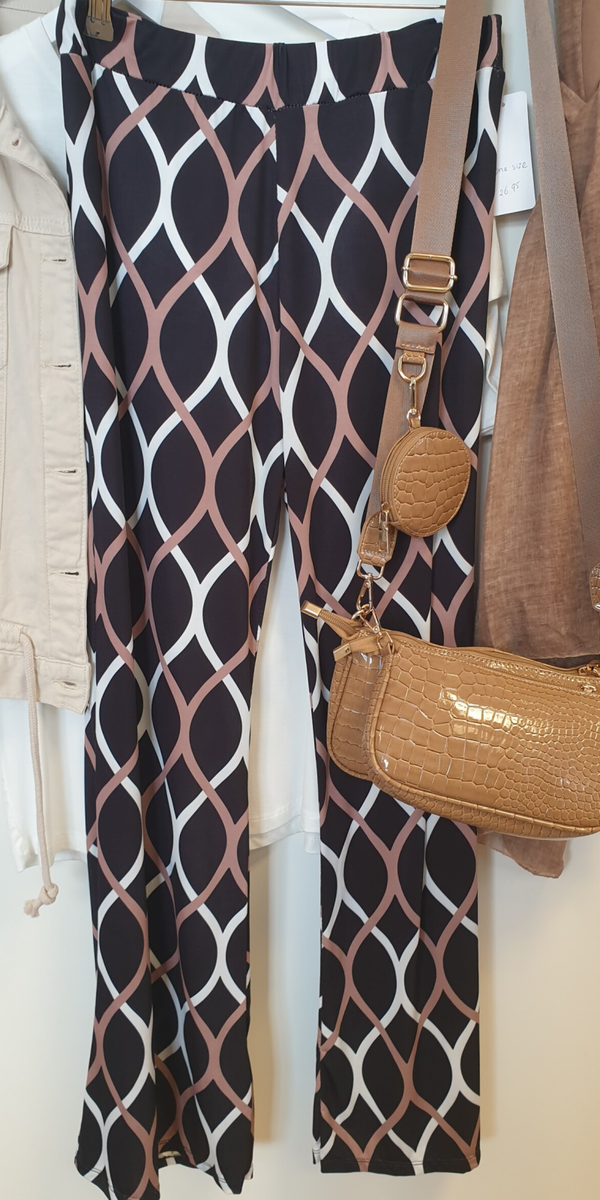 Broek - Retro zwart bruin wit