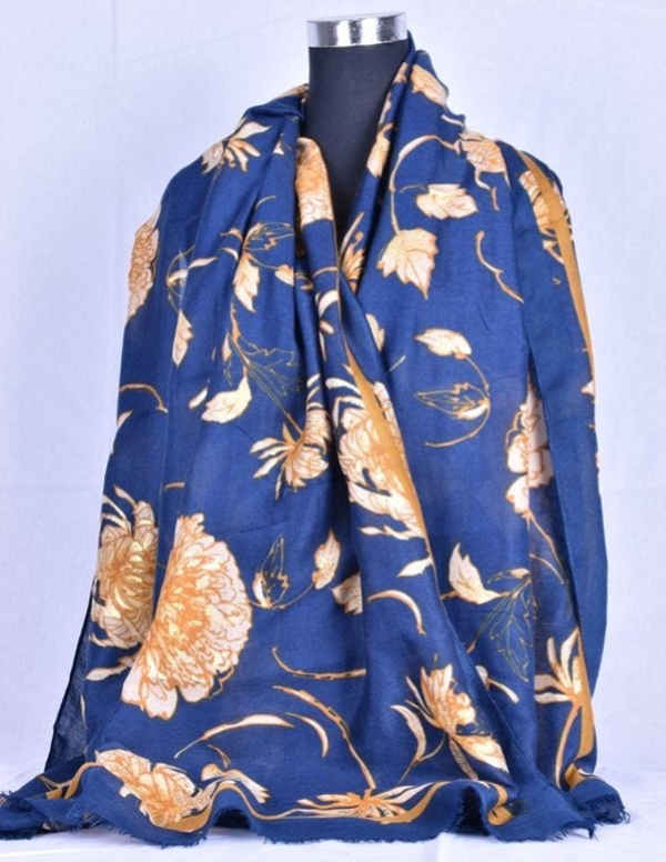 Shawl Africa - Blauw Oker