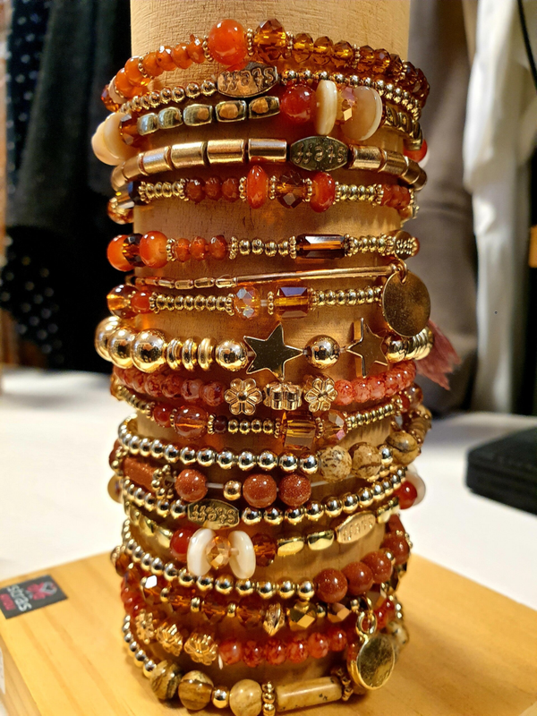 Armbandjes Steff - Goud Bruin - per 3 stuks