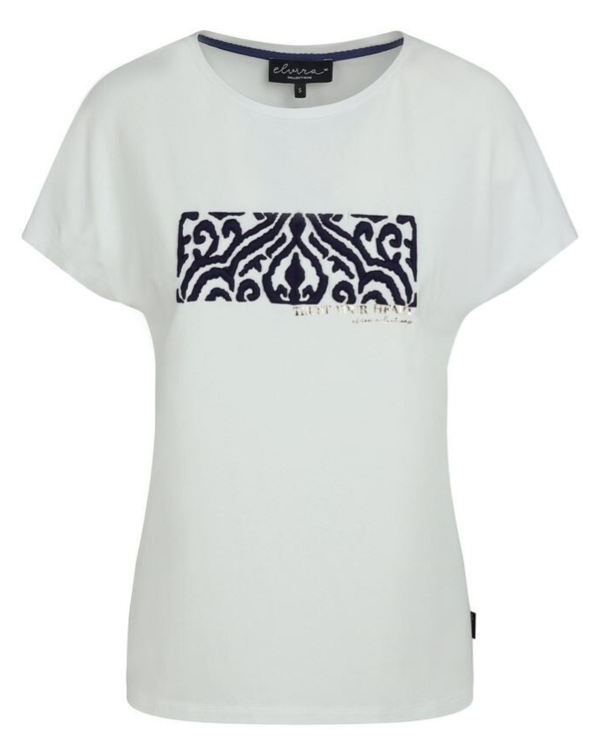 Elvira T-shirt Heart - Off white Navy