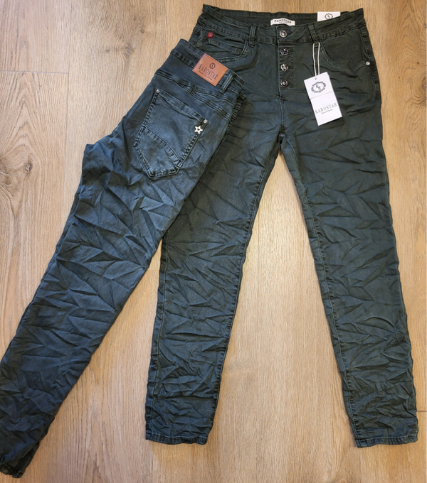 Karostar Jeans - Army Green Knopen (K2800-4)