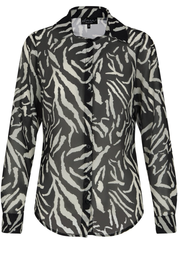 Elvira Blouse Feline - Black & White