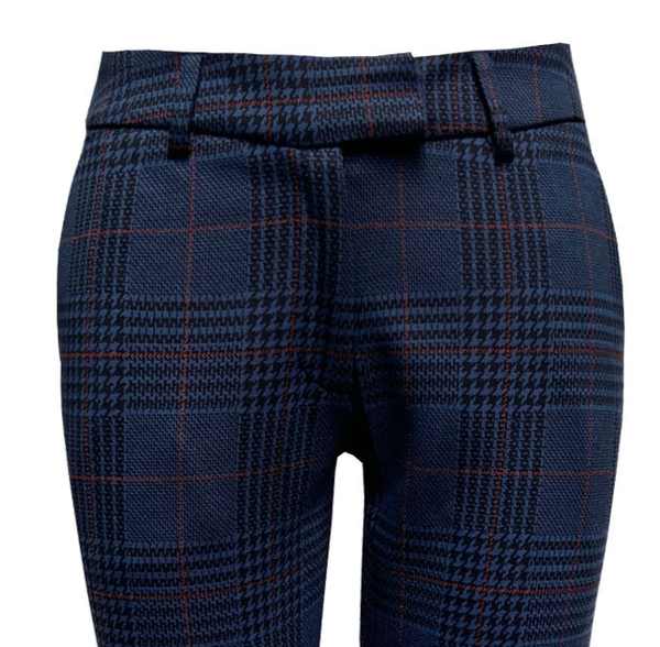 Broek  Pied de Poule - Squares Blue