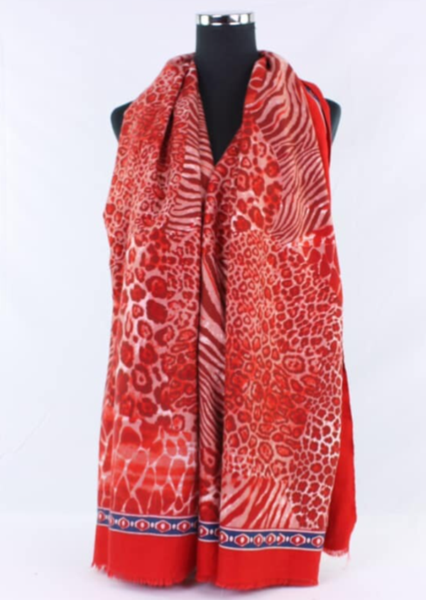 Shawl Animal - Red