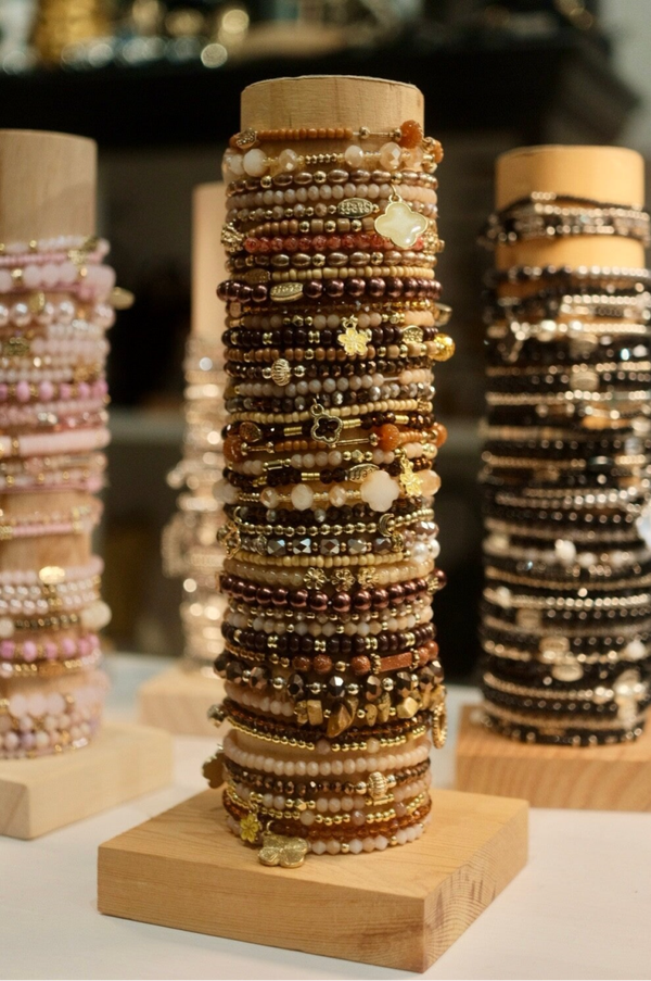 Armbandjes Steff - Goud Bruin - per 3 stuks