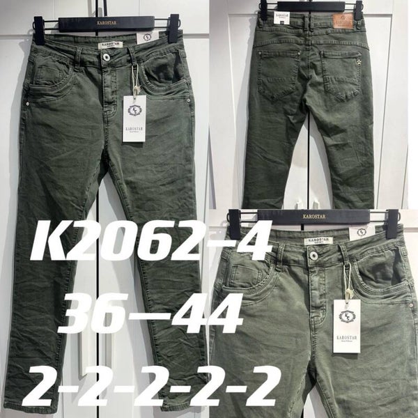Karostar Jeans - Army Green Rits (K2062-4)