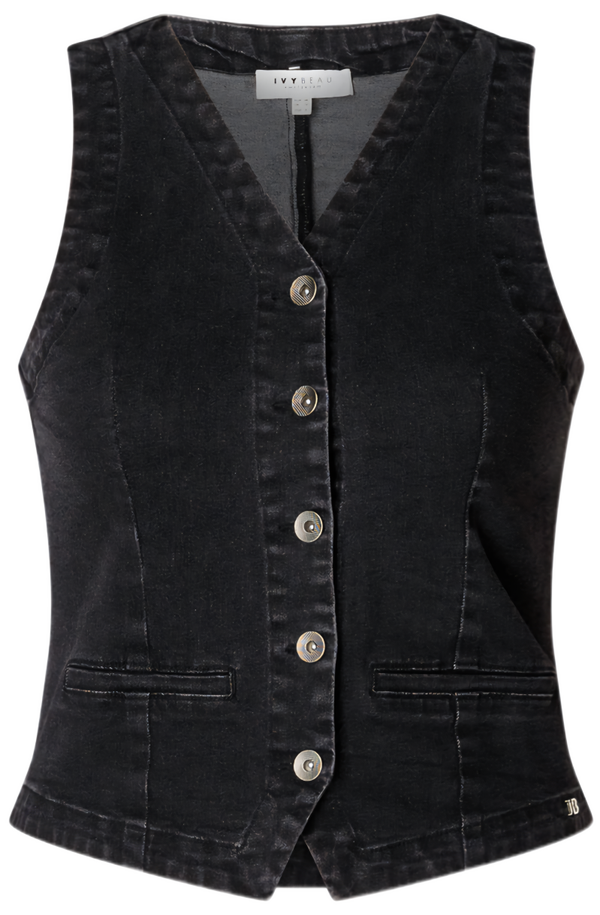 Ivy Beau Gilet Sabina - Black Denim