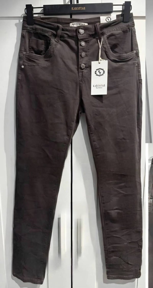 Karostar Jeans - Dark Braun Knopen (K358B-7/ K2800-7)
