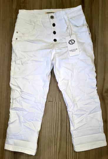 Karostar Capri Jeans - White Knopen