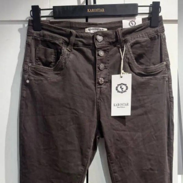 Karostar Jeans - Dark Braun Knopen (K358B-7/ K2800-7)