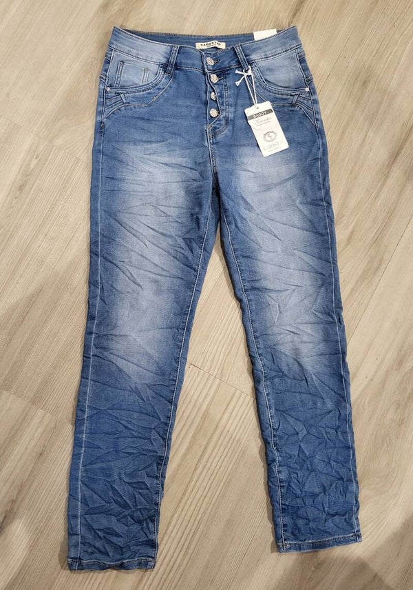 Karostar Jeans - Denim Blue - Jogging - Stras knopen (KM2941/ K2904)