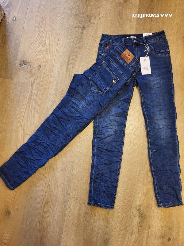 Karostar Jeans - Dark Blue Rits en Strasknoop (KM2650/ KM2647/ KM2647)