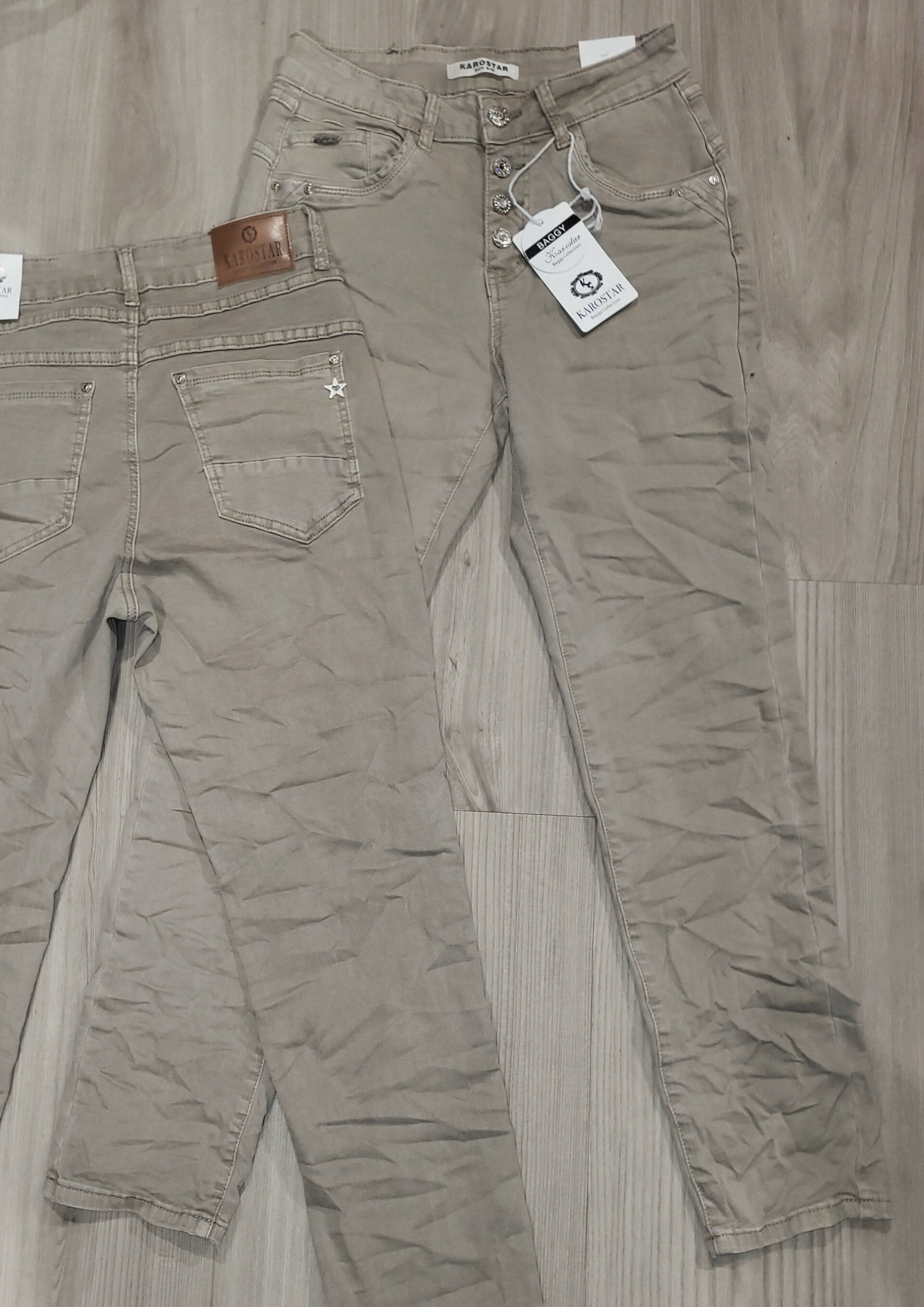 Karostar Jeans - Licht Taupe Knopen (KM2799-62)