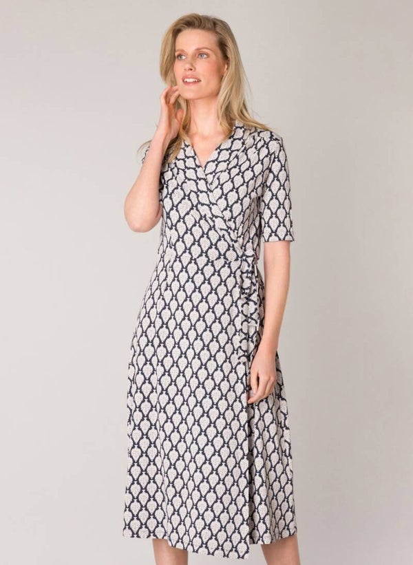 Yest Jurk Ginger - Indigo Ecru