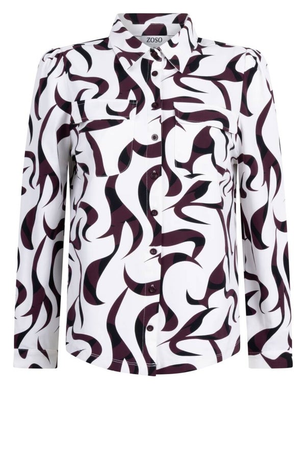 Zoso Blouse Hailey - Off White Bordeaux
