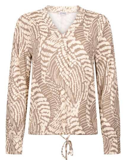 Zoso Blouse Celine - Mocha Off White