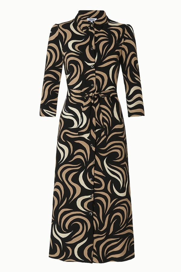 Zoso Jurk Dressy - Black Camel