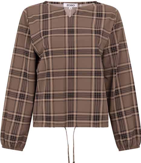 Zoso Blouse Chelsea - Mocha Navy