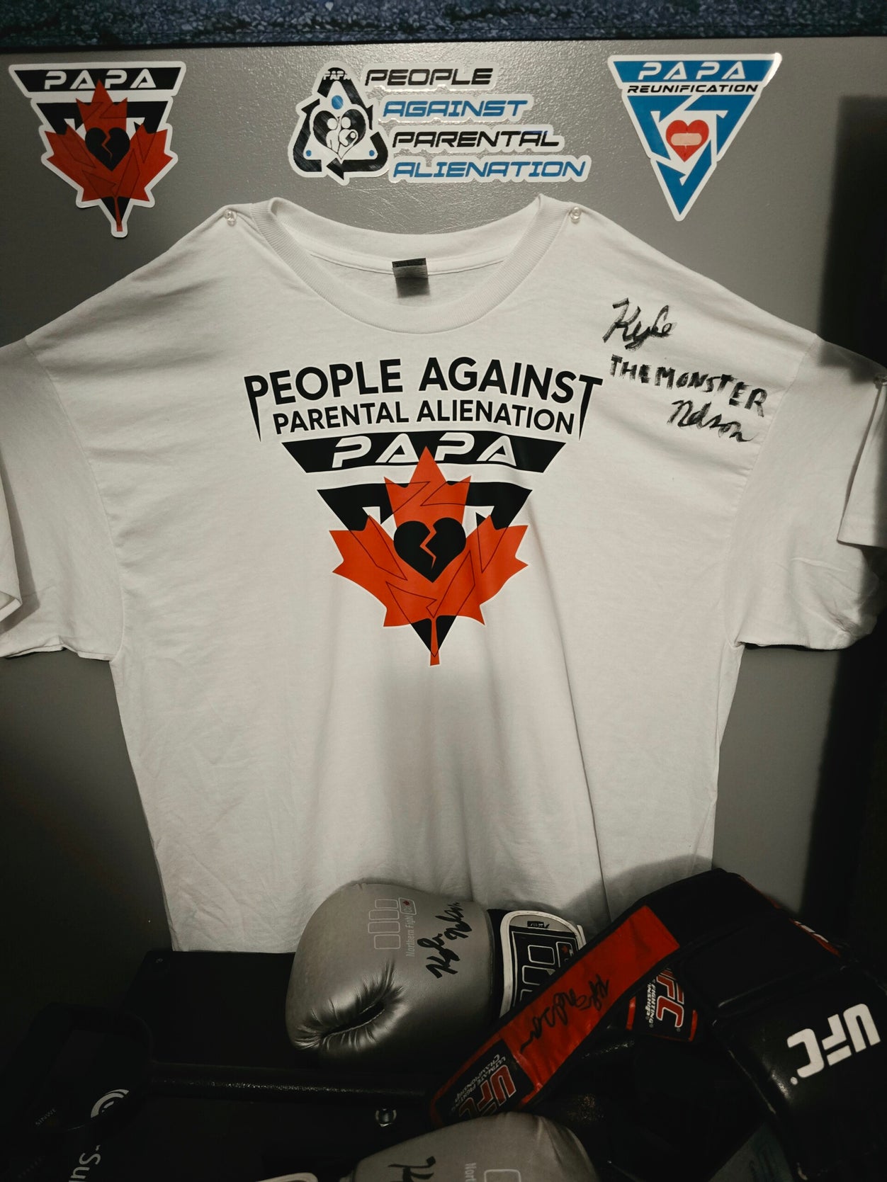 Autographed P.A.P.A. Canada shirt signed by Kyle The Monster Nelson