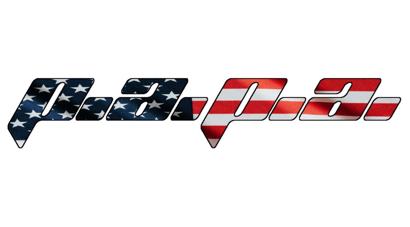 P.A.P.A. USA flag wordmark