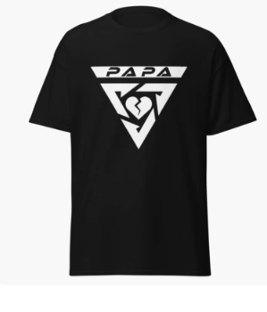 Black P.A.P.A. Basic Tee with a white front logo