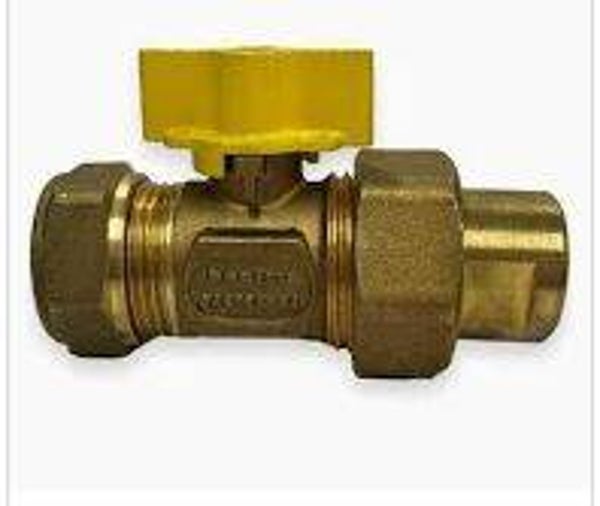 gaskraan 1/2'' bidr x 15 mm knel