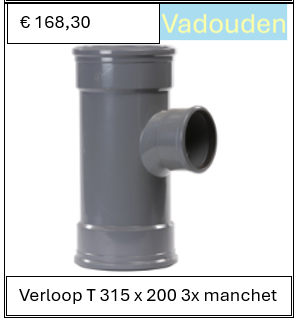 Verloop T 315 x 200 3x manchet