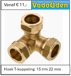 Hoek T-koppeling  15 t/m 22 mm