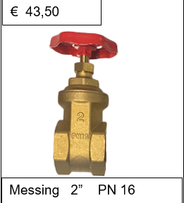 Schuifafsluiter Messing 2'' PN 16