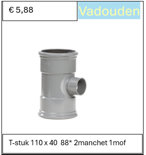 T-stuk 110 x 40  88* 2manchet 1mof