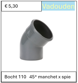Bocht 110   45* manchet x spie