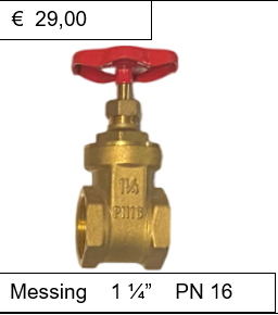 Schuifafsluiter Messing 1 1/4'' PN 16
