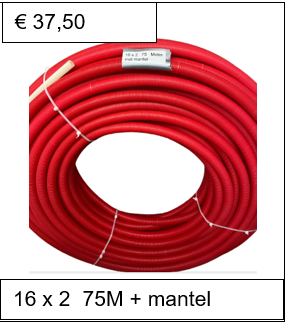 16 x 2 + mantel rood 75 meter