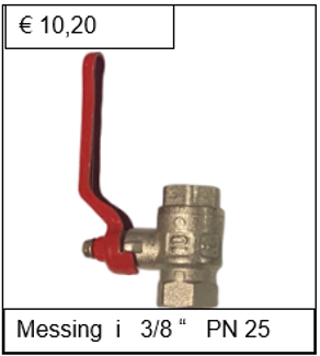 Kogelkraan messing vernikkeld  i 3/8'' PN 25
