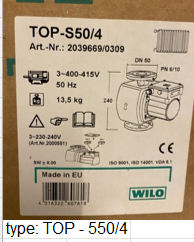 Wilo circulatiepomp TOP-S 550/4