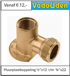 Muurplaatkoppeling ½’’x12  t/m  ¾’’x22