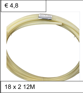 18 x 2 creme 12 meter