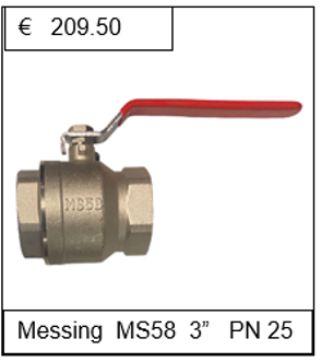 Kogelkraan messing vernikkeld MS58 3'' PN 25