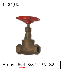 Schuifafsluiter Brons Ubel 3/8'' PN 32