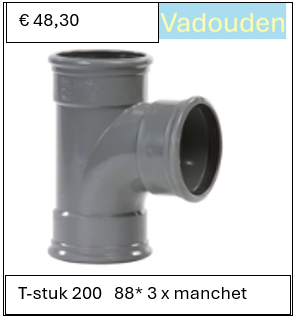 T-stuk 200   88* 3 x manchet