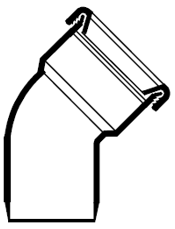 Korte bocht 45° manchet x spie