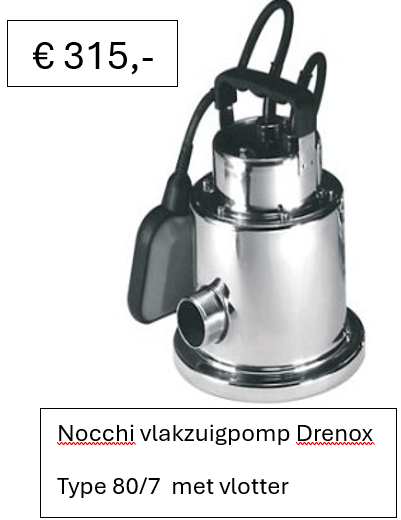 Nocchi RVS dompelpomp + vlotter