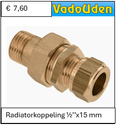 Radiatorkoppeling ½’’x15 mm