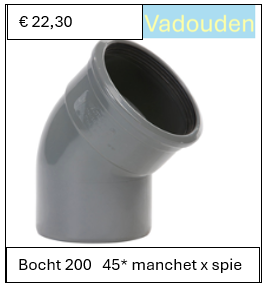 Bocht 200   45* manchet x spie