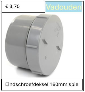 Eindschroefdeksel 160mm spie