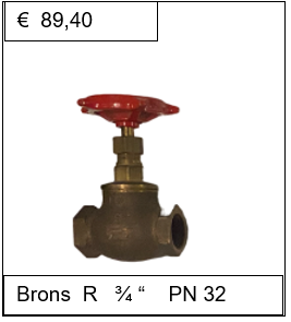 Klepafsluiter Brons REGLER 3/4'' PN 32